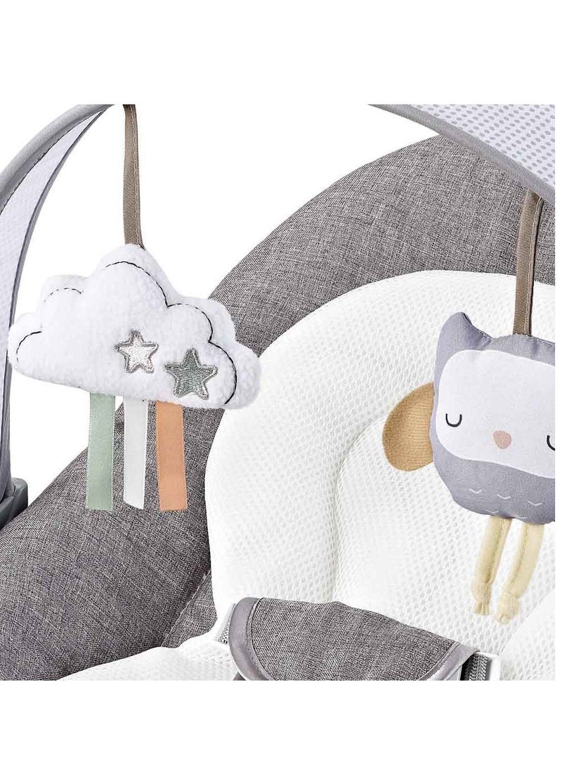 Factory Price Royal Baby Bouncer With Removable Toys, Soothing Music and Vibrations - Grey - Image 3
