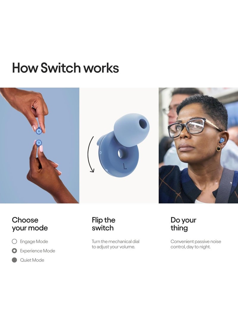 Loop Switch Earplugs – Multi-Mode Noise-Reducing Earplugs | Adjustable Passive Hearing Protection for Focus, Travel, Concerts, Socializing, Sports Events & Noise Sensitivity | Reusable Ear Protection - Image 3