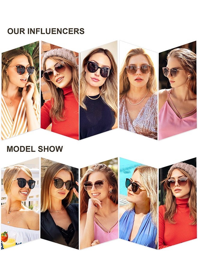 AZorb Round Sunglasses for Women Men Metal Frame Sun Glassess for Women's Men's Classic Retro Eye Glasses UV400 Protection Shades Vacation Daily Sunglass Black  - Image 5