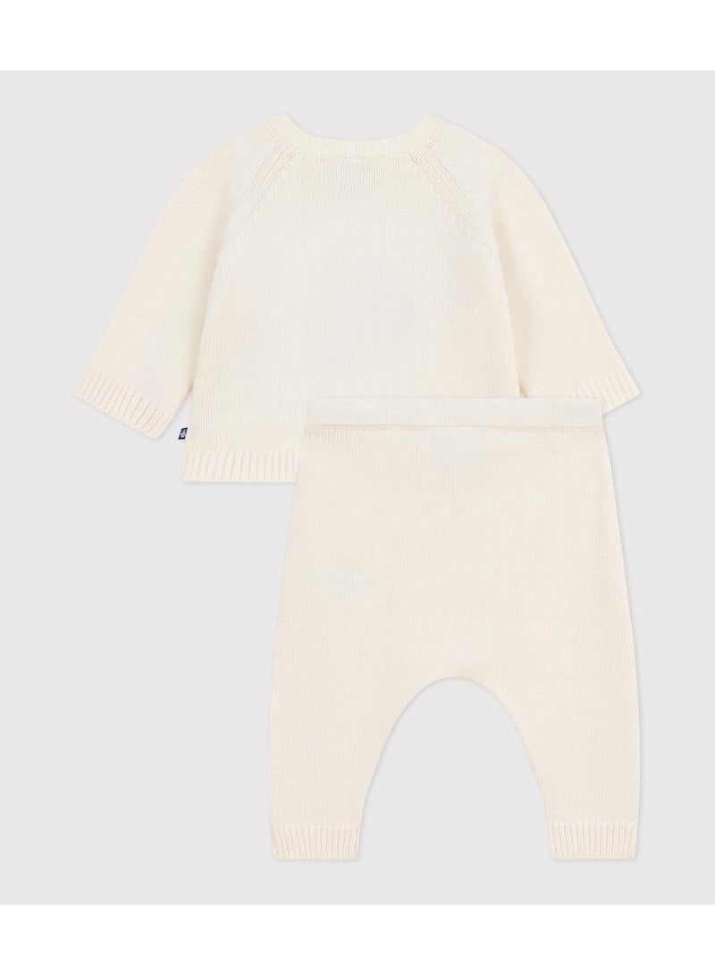 Petit Bateau Babies' two-piece knitted outfit with a penguin print - Image 3