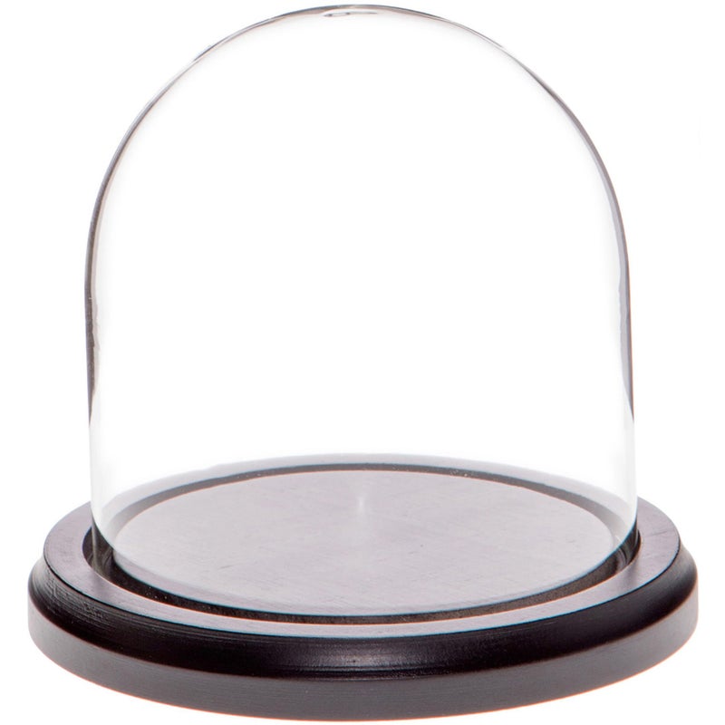 Plymor 4" x 4" Glass Display Dome Cloche (Black MDF Wood Base) - Image 1