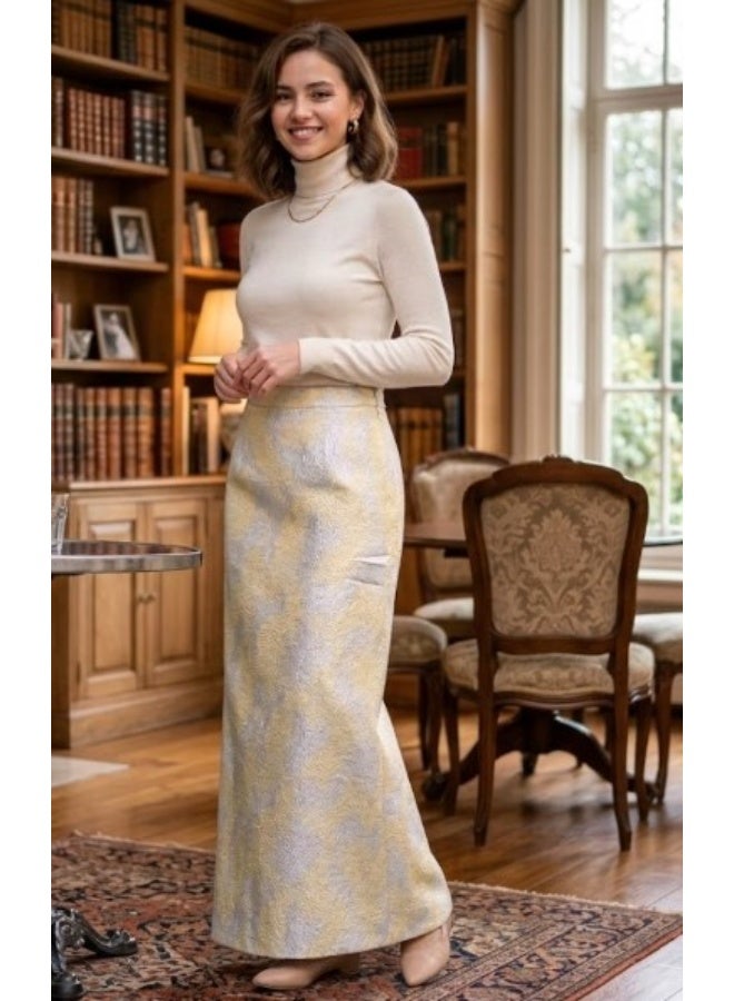 FULL JOY Long, wide-cut Skirt; Elegant skirt with Subtle Pleats that adds beauty and sophistication. - Image 2