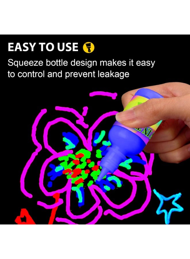 SYOSI Glow in the Dark Paint - 18 Colors (30ml/1oz) Blacklight Acrylic, Neon Craft, Long Lasting Glow Fluorescent Paint for Various DIY Projects and festival - Image 4