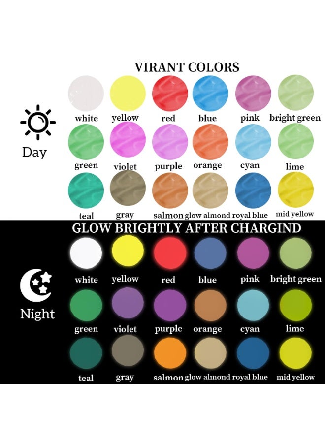SYOSI Glow in the Dark Paint - 18 Colors (30ml/1oz) Blacklight Acrylic, Neon Craft, Long Lasting Glow Fluorescent Paint for Various DIY Projects and festival - Image 2