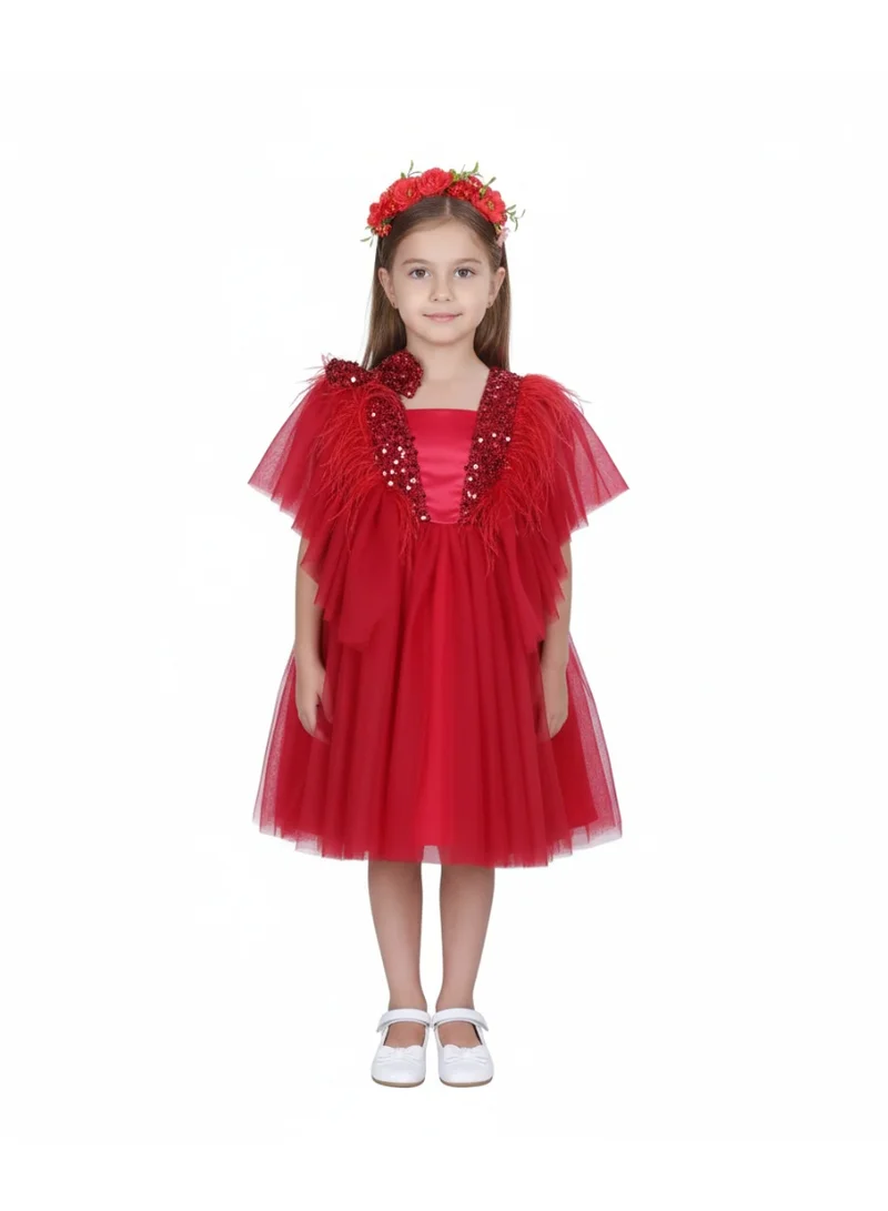 دىدانيالا فستان سهرة تول أحمر