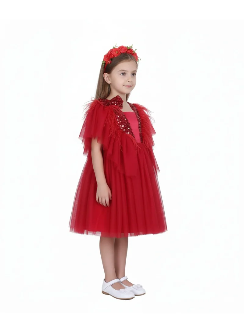 دىدانيالا فستان سهرة تول أحمر