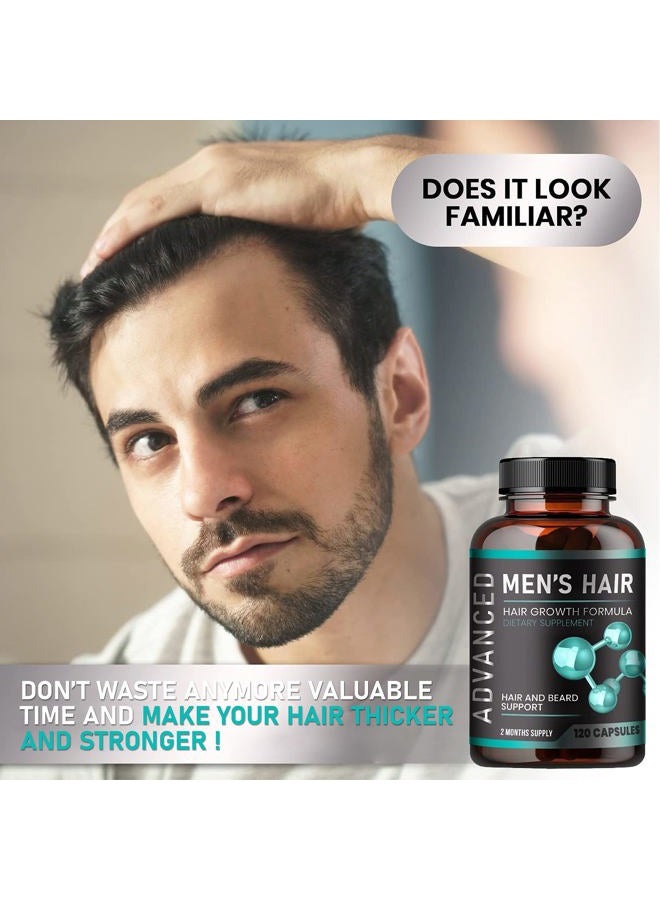 NutraPro Hair Growth Vitamins For Men - Anti Hair Loss Pills. Regrow Hair & Beard Growth Supplement For Volumize, Thicker Hair.Stop Hair Loss And Thinning Hair With Biotin & Saw Palmetto Hair Vitamins.120 Caps - Image 4