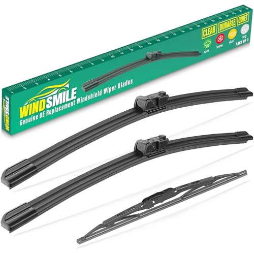 WINDSMILE 24" 17" 13" Windshield Wiper Blades Replacement for GMC Terrain 2010 2011 2012 2013 2014 2015 2016 2017 Premium All Weather Front Rear Wipers Set - OEM Quality (Pack of 3) - Image 1