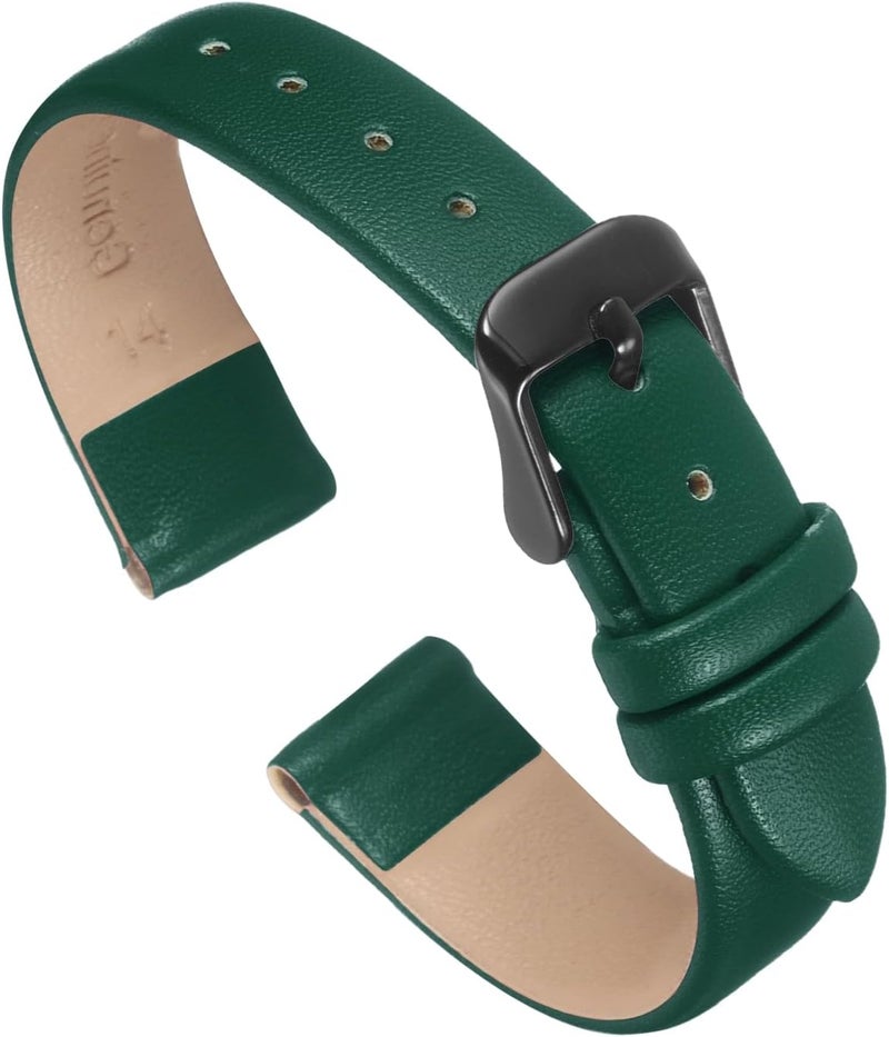 QUARKZMAN Leather Watch Strap Watch Leather Strap Watch Straps Flat Thin Elegant Leather Watch Strap Buckle for Smartwatch Men Women Men Women - Image 1