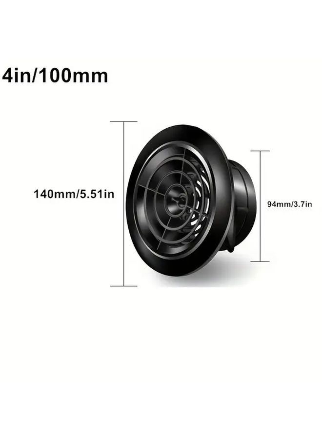 6 Inch Black ABS Round Ventilation Louver Non Slip Grille Cover for Bathroom Office Kitchen - Image 3