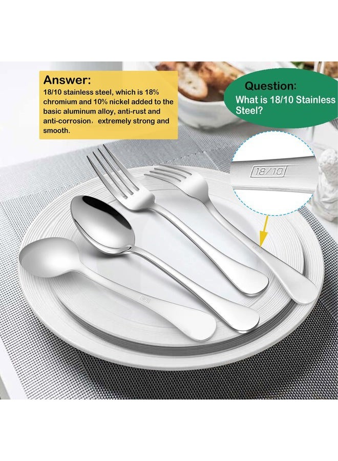 LIANYU 10-Piece Silverware Set for 2, Stainless Steel Flatware Cutlery Set, Eating Utensils with Scalloped Edge, Dishwasher Safe, Mirror Polished - Image 2