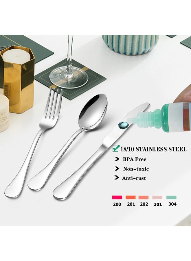 LIANYU 10-Piece Silverware Set for 2, Stainless Steel Flatware Cutlery Set, Eating Utensils with Scalloped Edge, Dishwasher Safe, Mirror Polished - Image 3
