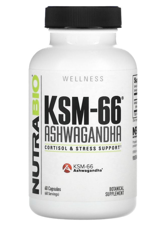 NutraBio KSM-66 أشواغاندا 600 ملغ 60 كبسولة