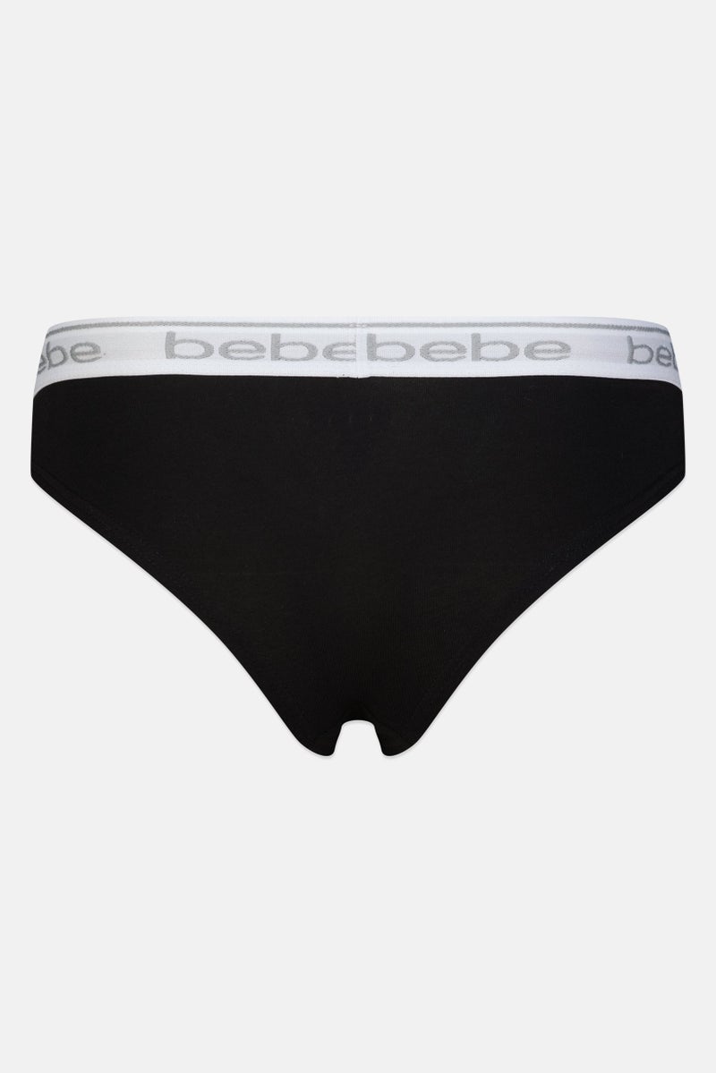 bebe Women 3 Pieces Brand Logo Cheeky Panties, Multicolor - Image 4
