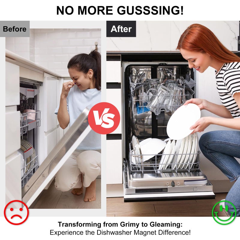 YauYik Dishwasher Magnet Clean Dirty Sign - Strong Magnet Clean/Dirty Sign for Dishwasher, Non-Scratch - With Optional Adhesive Stickers Kitchen Decor(Silver) - Image 5