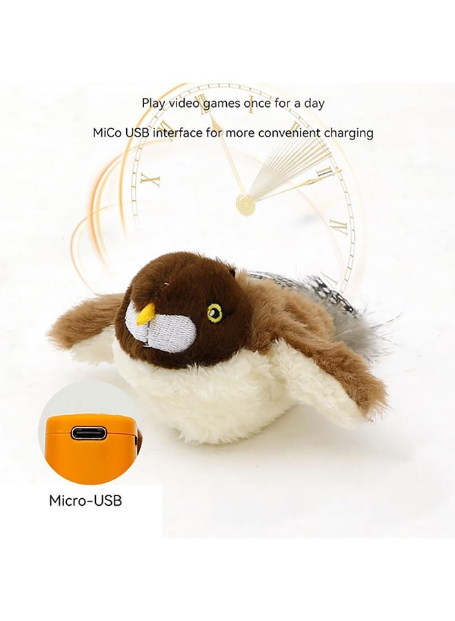 Cat Toy Touch Activated Flapping Wings Realistic Bird Sounds Rechargeable Electric Bird Sparrow Interactive Cat Toys USB - Image 5