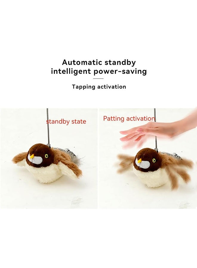 Cat Toy Touch Activated Flapping Wings Realistic Bird Sounds Rechargeable Electric Bird Sparrow Interactive Cat Toys USB - Image 3