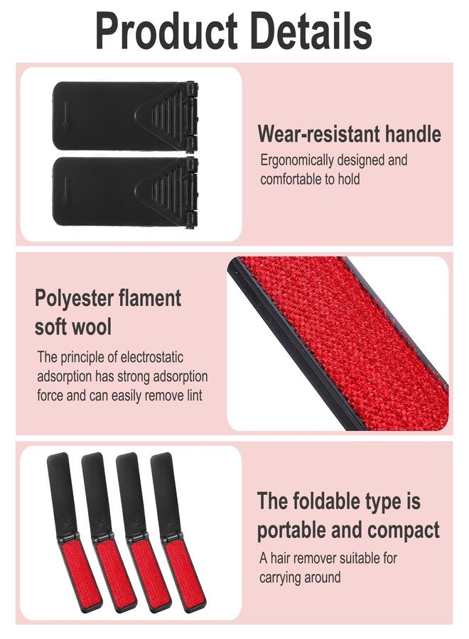 Quilax 4 Pack Foldable Travel Lint Brush, Reusable Lint Brushes for Clothes - Image 3