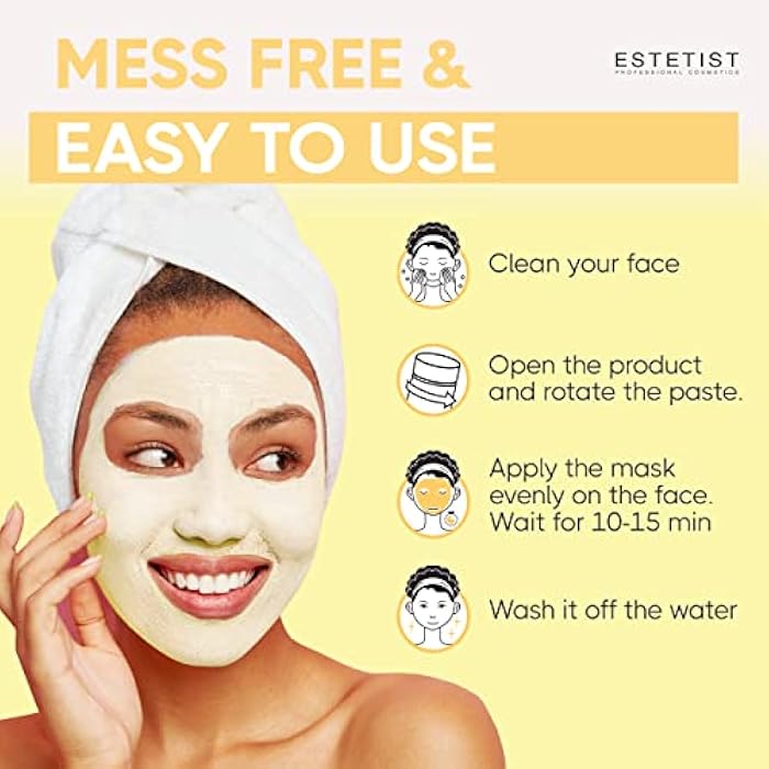 ESTETIST Turmeric Vitamin C Clay Mask Stick, Face Mask Set for Dark Spots, Pores & Acne - Deep Cleanser & Oil Control Clay Stick for All Skin Types, Anti-Aging Facial Gift Pack of 3 - Image 5