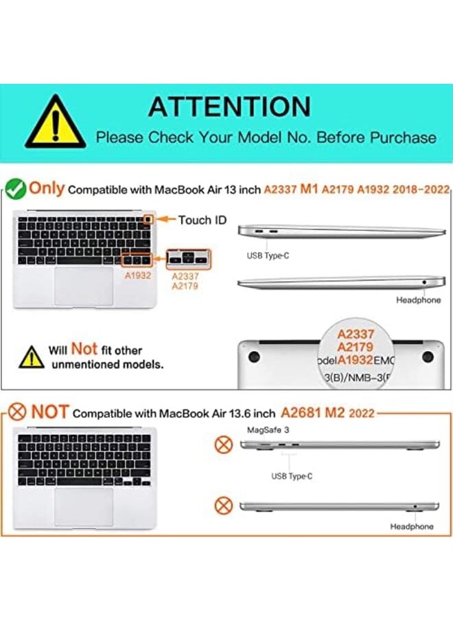 Mosiso - Compatible With Macbook Air 13 Inch Case 2022 2021 2020 2019 2018 Release A2337 M1 A2179 A1932 Retina Display With Touch Id Protective Plastic Hard Shell Case Cover Emerald Green - Image 1