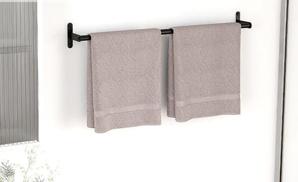 Acrylic Design Art Towel Bar for Bathroom 24 Inch Matte Black, Towel Racks for Bathroom Wall Mounted,Bathroom Accessories Towel Rod Single Towel Holder Towel Hanger - Image 3