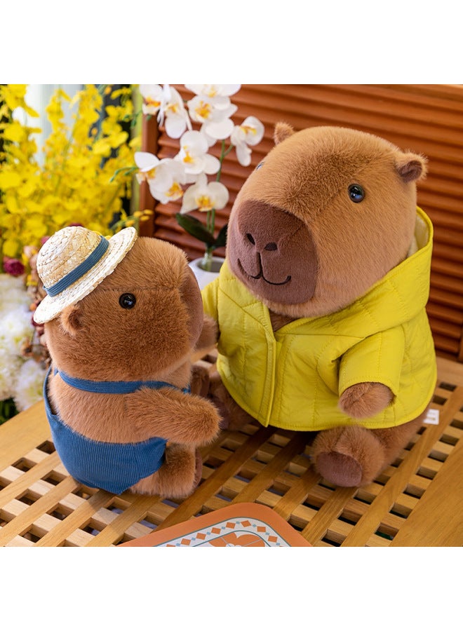 Cute Travel Capybara Plush Doll Sweater Belt Pants Kabibala Creative Cotton-padded Coat Capybara-Specifications:Overalls-Color:25cm 0.24kg  - Image 5