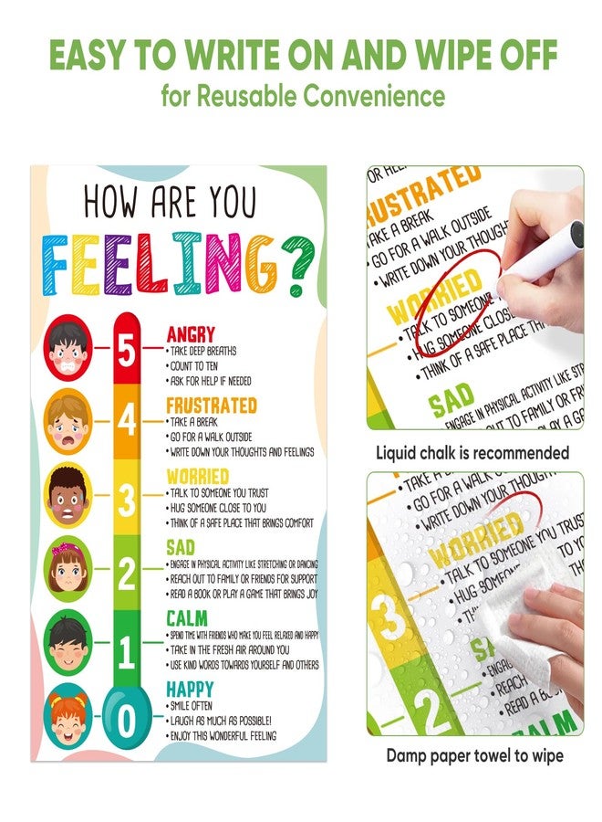 FaCraft Feelings Chart for Kids Toddlers Emotions Poster for Classroom Decorations Emotions 5 Point How are You Feeling Wall Art Posters for Kindergarten Preschool Elementary School Counseling Decor - Image 4
