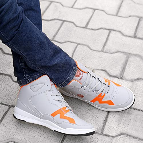 Bacca Bucci® Urban Retro Series Men's Fashion Sneakers-Korean Style Mid Top Grey Shoes for Men- Grey, Size UK7 - Image 2