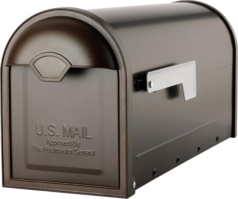 ARCHITECTURAL MAILBOXES 8830RZ-10 Winston Post Mount Mailbox, Rubbed Bronze - Image 1