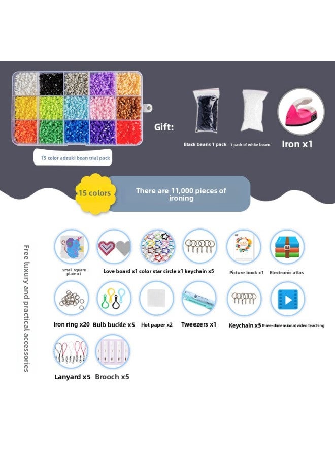 Doudou Handmade Diy Suit 3d Adult Pixel Three-dimensional Drawings Girls' Children's Puzzle Educational Toys Hand-made-Color:Small Bean 15-color Special Experience Outfit-with Iron - Image 1