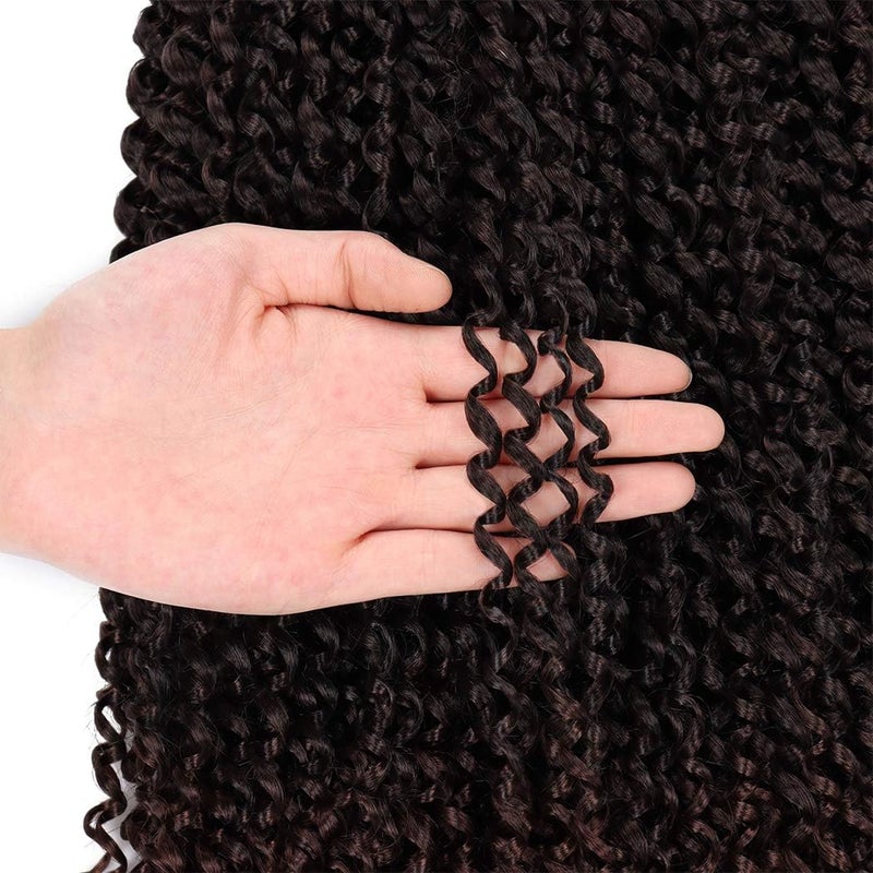 Dorsanee 7 Packs Passion Twist Hair 22 Inch Water Wave Synthetic Braids for Passion Twist Crochet Braiding Hair Goddess Locs Long Bohemian Curl Hair Extensions (22Strands/Pack, T33#) - Image 4
