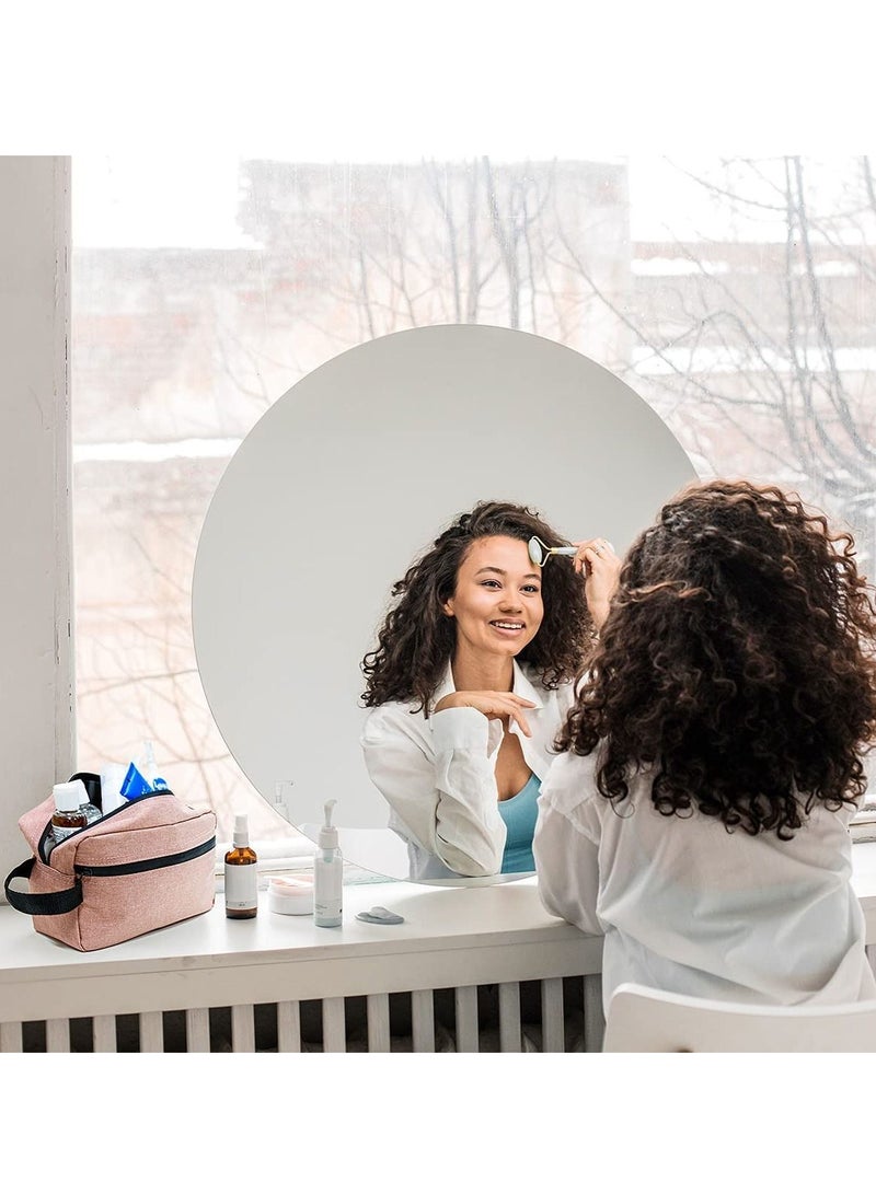 KASTWAVE Travel Toiletry Bag, Water-resistant Shaving Bag for Toiletries Accessories, Foldable Storage Bags with Divider and Handle for Cosmetics Toiletries Brushes Tools for Women and Men(Pink) - Image 5