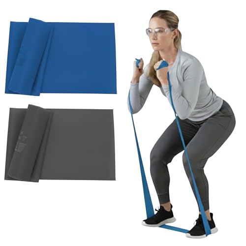 TheraBand ثيرا باند بروفيشنال أحزمة مقاومة من اللاتكس للجزء العلوي والسفلي والجذع، للتمارين الرياضية، العلاج الطبيعي، بيلاتس السفلي، التمارين المنزلية، وإعادة التأهيل، أزرق وأسود، مجموعة متقدمة - Image 1
