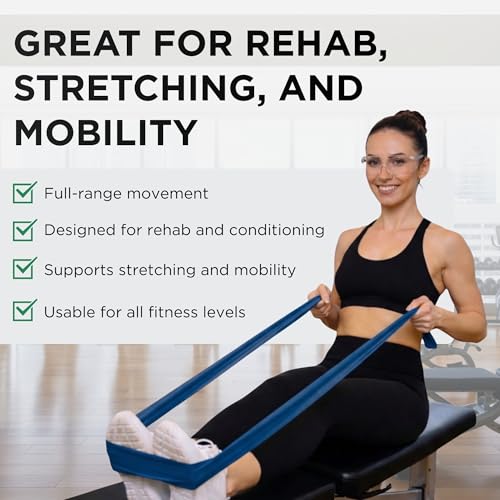 TheraBand ثيرا باند بروفيشنال أحزمة مقاومة من اللاتكس للجزء العلوي والسفلي والجذع، للتمارين الرياضية، العلاج الطبيعي، بيلاتس السفلي، التمارين المنزلية، وإعادة التأهيل، أزرق وأسود، مجموعة متقدمة - Image 4