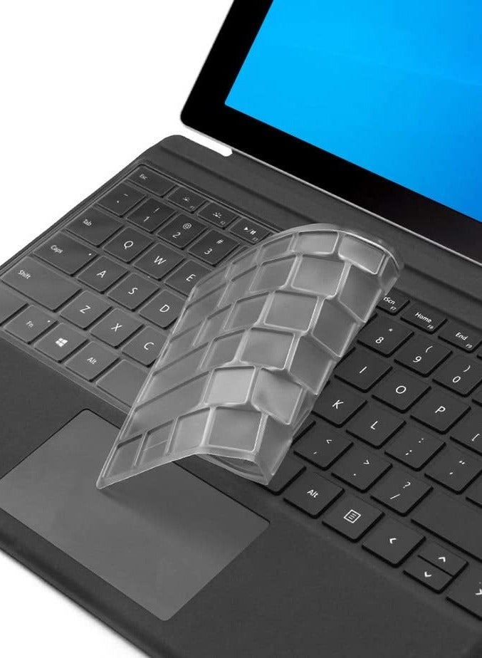 Premium Keyboard Skin Cover for 12.4 Microsoft Surface Laptop Go 3/2/1(2023--2020),Soft-Touch TPU Keyboard Protector Skin, Clear - Image 1