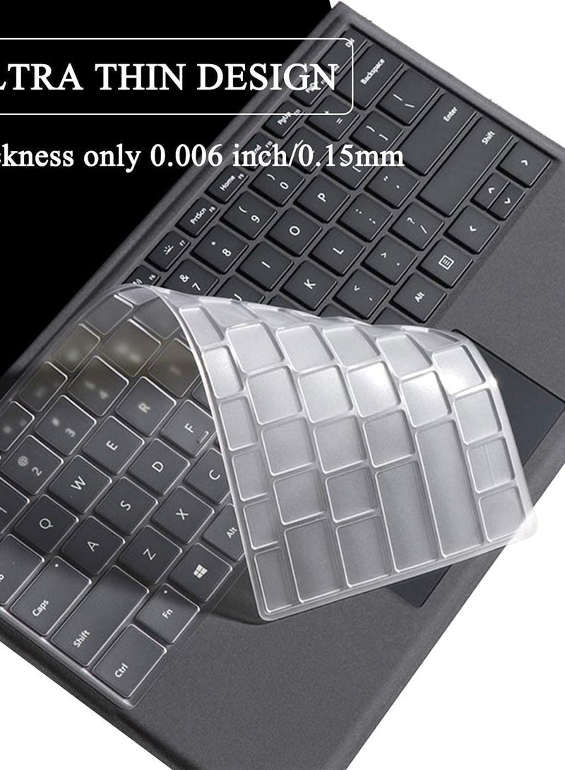Premium Keyboard Skin Cover for 12.4 Microsoft Surface Laptop Go 3/2/1(2023--2020),Soft-Touch TPU Keyboard Protector Skin, Clear - Image 2