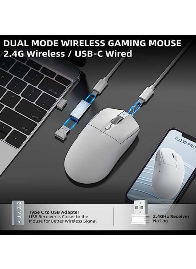 Ajazz Wireless Gaming Mouse, Wired/2.4G Dual Mode, up to 26000DPI, Ultra-Lightweight 59G, 6 Programmable Buttons, Long Battery Life  - Image 4