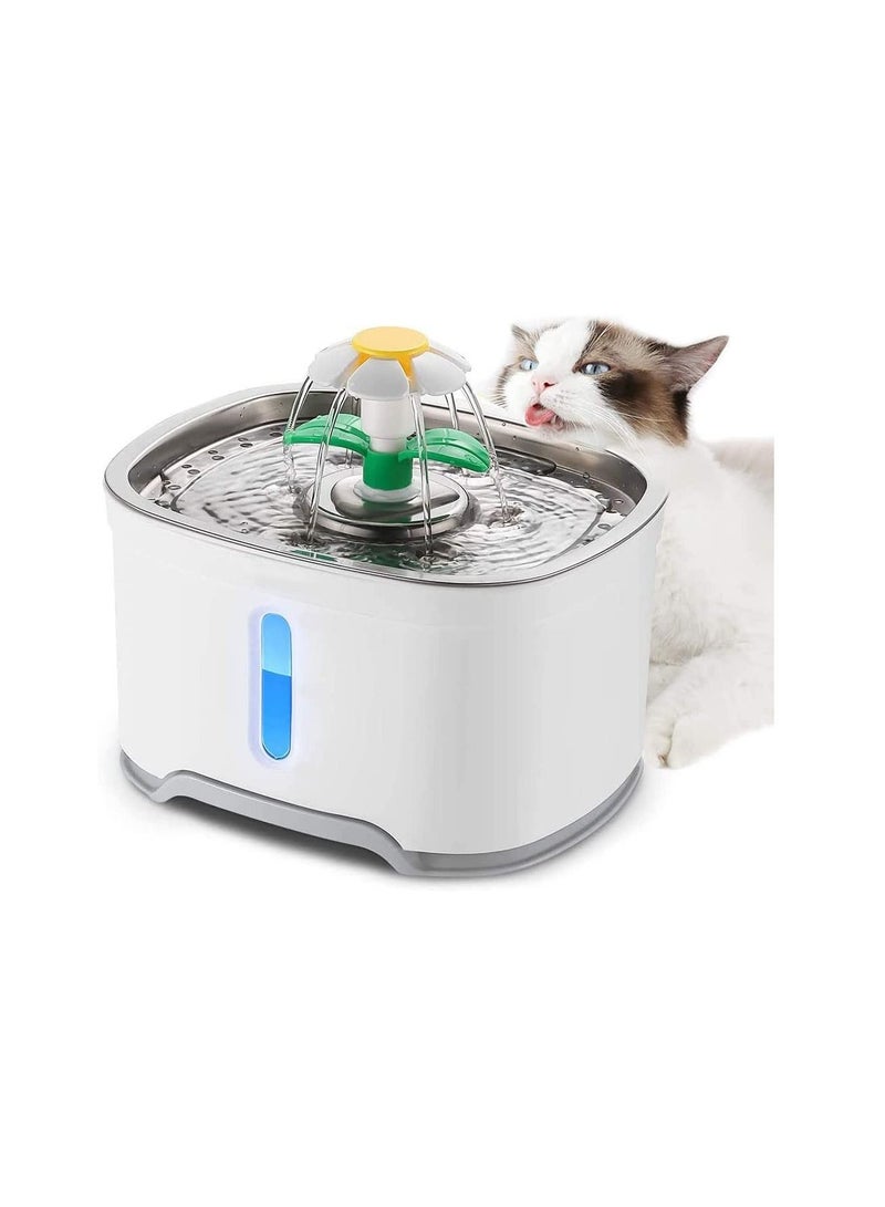 Cool Baby COOLBABY 2.5L Pet Water Fountain with Water Filter Water Spray + LED Bright Blue Light Automatic Pet Fountain Water Bowl for Cats and Small Dogs - Image 1