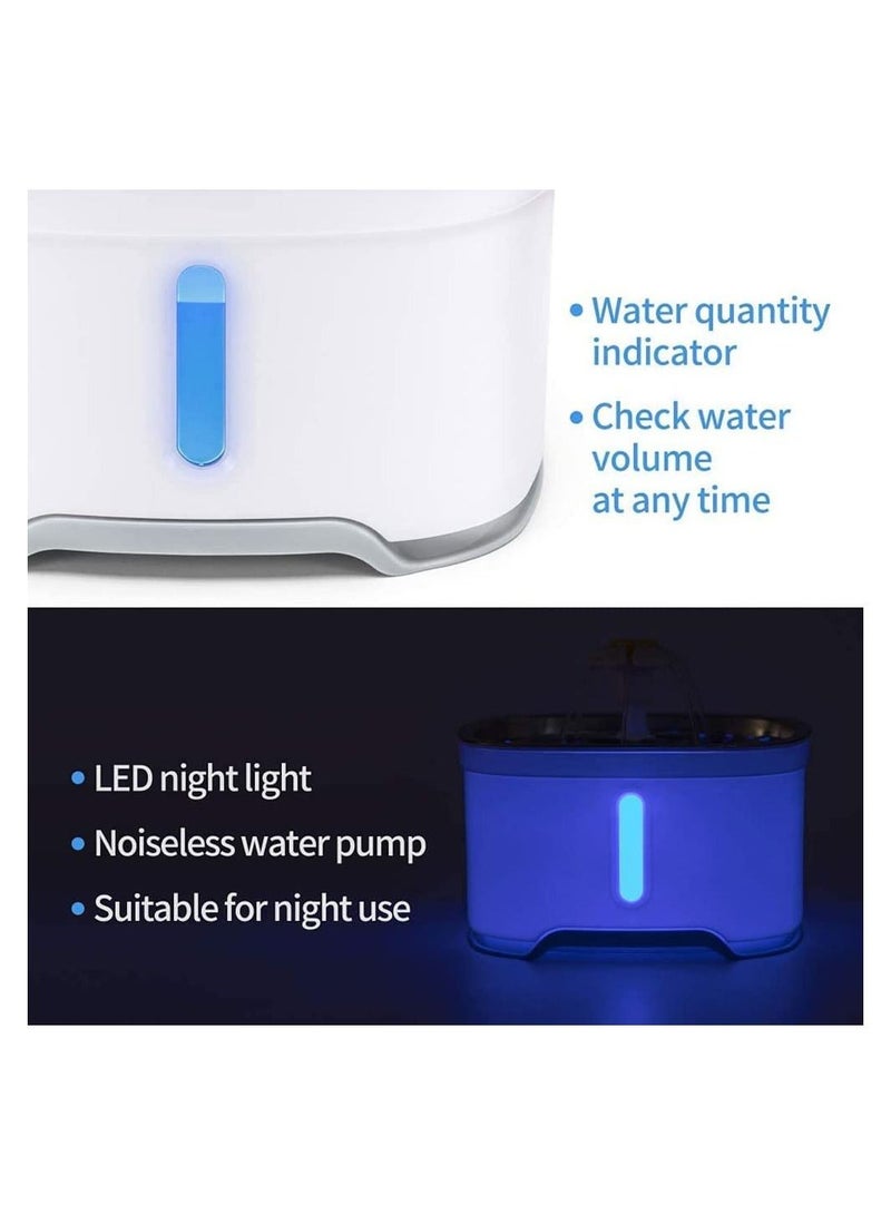Cool Baby COOLBABY 2.5L Pet Water Fountain with Water Filter Water Spray + LED Bright Blue Light Automatic Pet Fountain Water Bowl for Cats and Small Dogs - Image 5