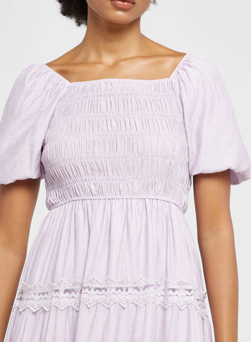 ELLA Tiered Lace Midi Dress