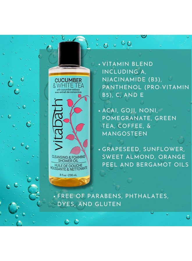 Vitabath Cucumber & White Tea Cleansing & Foaming Shower Oil Refreshing Nourishing Body Wash & Hydrate Daily Essential Dry Skin Quench For Women & Men 8 Fl Oz - Image 2