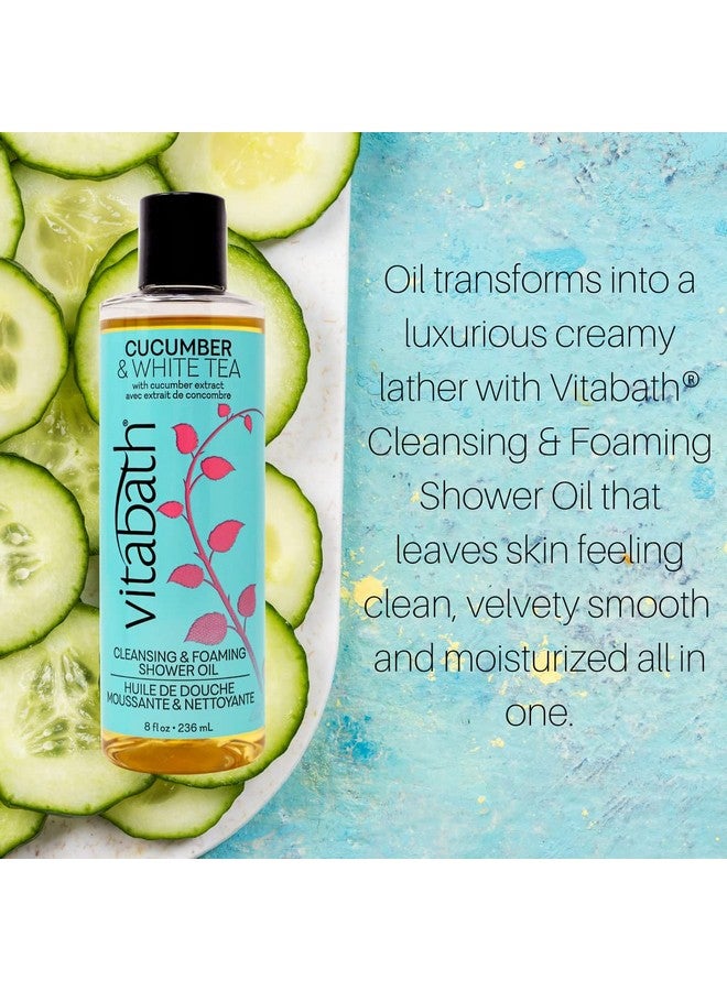Vitabath Cucumber & White Tea Cleansing & Foaming Shower Oil Refreshing Nourishing Body Wash & Hydrate Daily Essential Dry Skin Quench For Women & Men 8 Fl Oz - Image 5