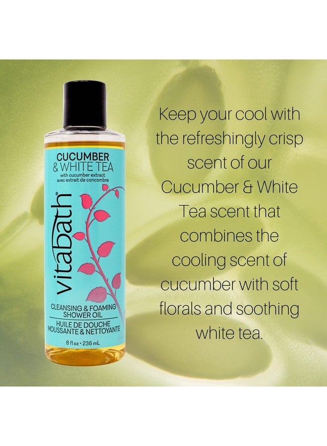Vitabath Cucumber & White Tea Cleansing & Foaming Shower Oil Refreshing Nourishing Body Wash & Hydrate Daily Essential Dry Skin Quench For Women & Men 8 Fl Oz - Image 3