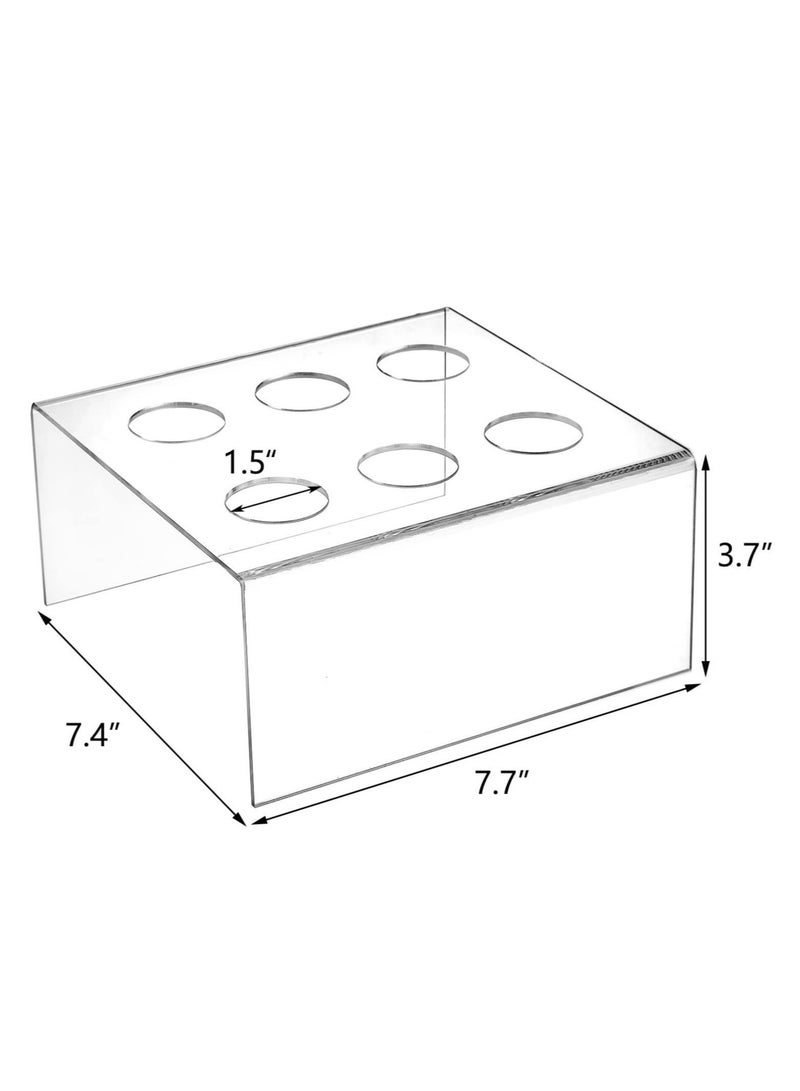 Captaintech 6 Holes Ice Cream Cone Holder Stand,Clear Acrylic Cupcake Stand,Acrylic Cone Holder for Wedding, Baby Shower, Birthday Party, Anniversary - Image 5