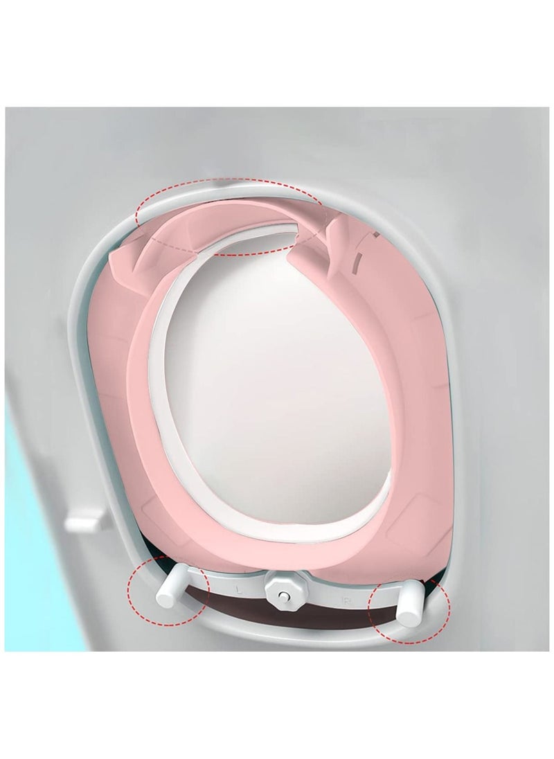 Toilet Training Seat, Potty Training Seat with High Splash Protection, Potty Training Toilet for Kids Boys Girls (Pink)