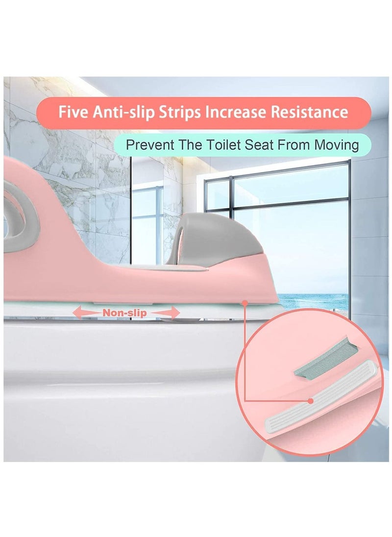Toilet Training Seat, Potty Training Seat with High Splash Protection, Potty Training Toilet for Kids Boys Girls (Pink)