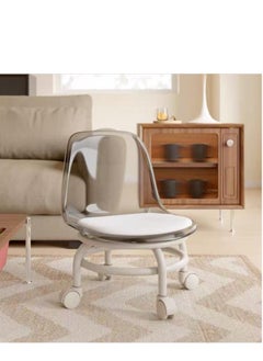 Golden Low Rolling Stool-Small Acrylic Stool with Wheels,Mini Roller Seat with Back Support,Short Rolling Stool Chair for Work,Home Cleaning,Garage,Office and Laundry (‎Transparent)  - Image 1