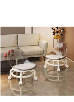 Low Rolling Stool-Small Acrylic Stool with Wheels,Mini Roller Seat with Back Support,Short Rolling Stool Chair for Work,Home Cleaning,Garage,Office and Laundry (‎Transparent) - pzsku/ZCBA76FA00D30CD599D56Z/45/_/1724653016/a5a19102-a410-4bb9-8ad8-9ae6b463520a