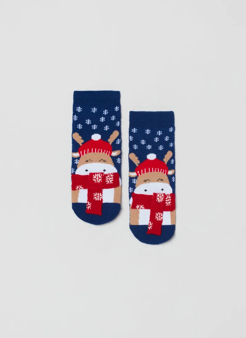 او في اس Ovs Boys Reindeer Antislip Socks