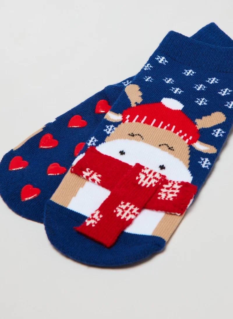 او في اس Ovs Boys Reindeer Antislip Socks